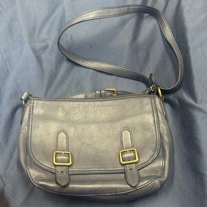 Frye Dark Gray Leather Shoulder Bag